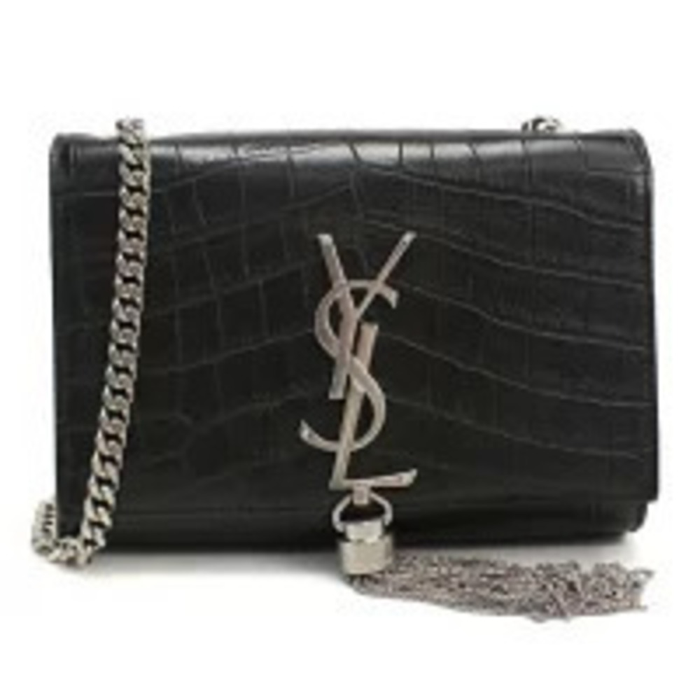 Saint Laurent Shoulder Bag Chain Leather Black Crossbody